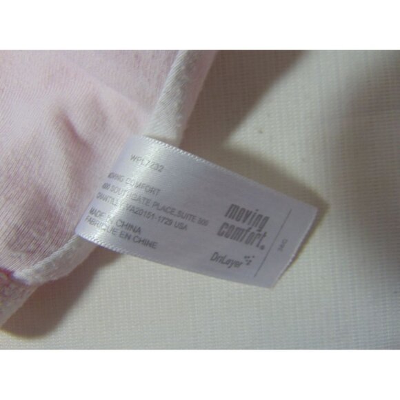 Moving Comfort Pink Sports Bra 36C 36 C Racer Back Dri Layer Logo Athletic - Picture 8 of 14